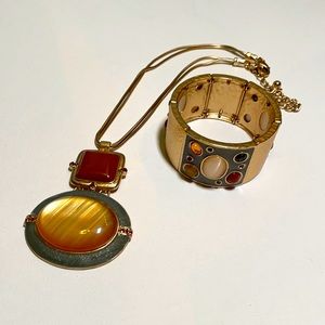 Chico’s statement pendant necklace and cuff